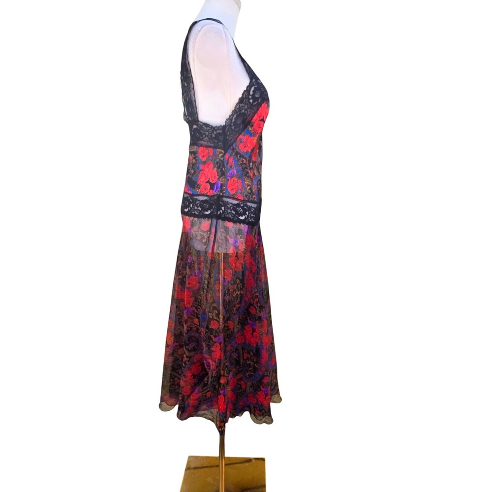 Victoria's Secret vintage 90Maxi Dress Womens M Multicolor ‎ Floral Paisley Lace - Picture 10 of 16